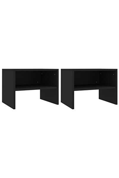 vidaxl Noptiere, 2 buc., negru, 40x30x30 cm, lemn prelucrat