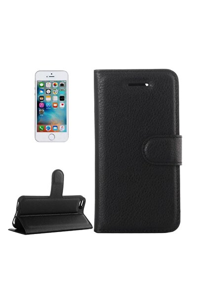 sscase Litchi Texture Θήκη Πορτοφόλι Black (Apple iPhone SE/5s/5)