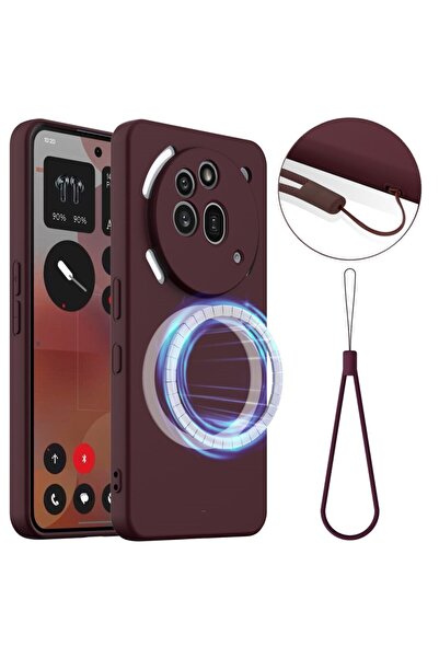 sscase MagSafe Solid Color Θήκη Σιλικόνης Wine Red (Nothing Phone (3a) Pro)