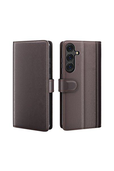 sscase Genuine Split Leather Θήκη Πορτοφόλι Brown (Samsung Galaxy S25 5G)