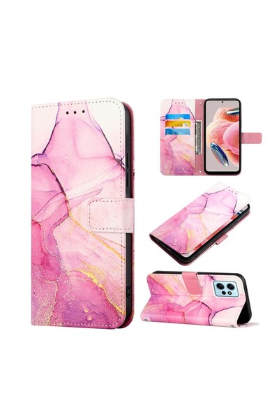 sscase Marble Pattern Θήκη Πορτοφόλι Pink Purple (Xiaomi Redmi Note 12 4G)