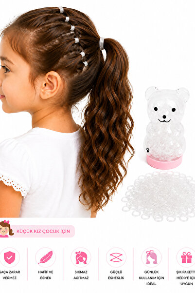 Trend Mix Kids Set de mini elastice colorate pentru fete, cu ursuleț de pluș,...
