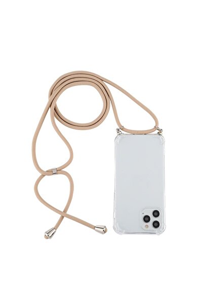 sscase Four-Corner Θήκη Σιλικόνης Διάφανη με Λουράκι Gold (Apple iPhone 12 Pro)
