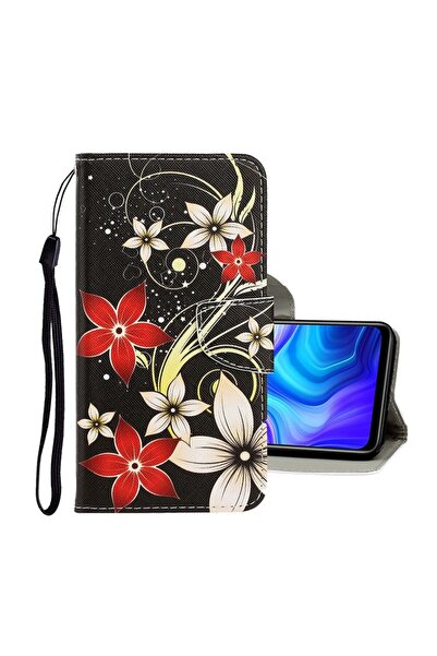 sscase Colored Drawing Θήκη Πορτοφόλι Red Flower (Xiaomi Redmi 9C)