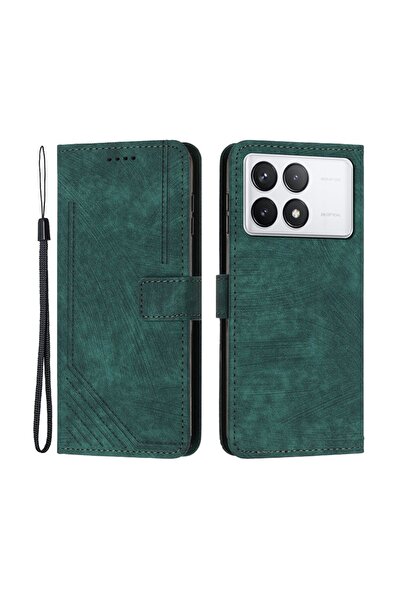 sscase Stripe Pattern Θήκη Πορτοφόλι Green (Xiaomi Poco F6 Pro 5G)
