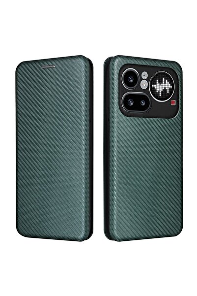 sscase Carbon Fiber Θήκη Βιβλίο Green (Nothing Phone (4a) Pro)