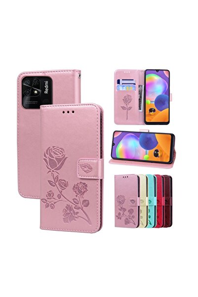 sscase Rose Embossed Leather θήκη Πορτοφόλι Rose Gold (Xiaomi Redmi 10C)