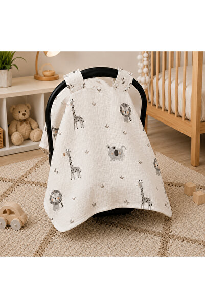 LUMY KIDS Muslin Newborn Patterned Stroller Cover 100% Cotton Breathable Fabric