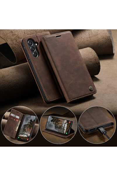 Caseme Husa pentru Samsung Galaxy A57 – CaseMe, tip carte, piele, functie portofel, stand, finisaj catifelat