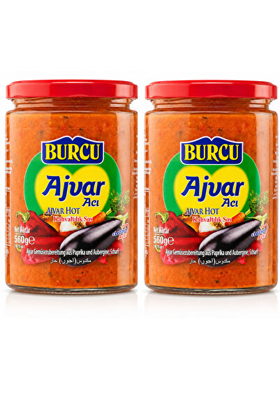 BURCU Ajvar Acı Kahvaltılık Sos 560 gr x 2 Adet