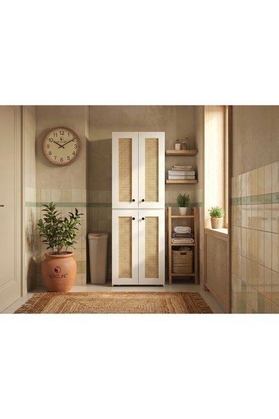 Kenzlife çamaşır-kurutma-bulaşık makinesi dolabı roksana mat beyaz 180*70*60 ...