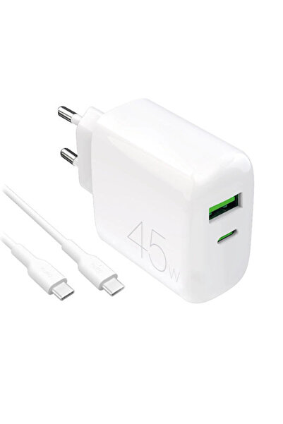 Puro Φορτιστής με θύρα USB-A και θύρα USB-C και καλώδιο USB-C σε USB-C, 45W P...