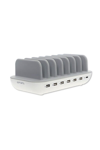 4smarts Βάση φόρτισης με 6 θύρες USB-A και 1 θύρα USB-C 60W σε λευκό χρώμα (Σ...