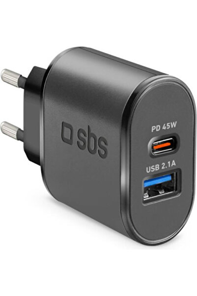 SBS Φορτιστής χωρίς καλώδιο με θύρα USB-C, 45W Power Delivery, Μαύρο (Sbs Tra...