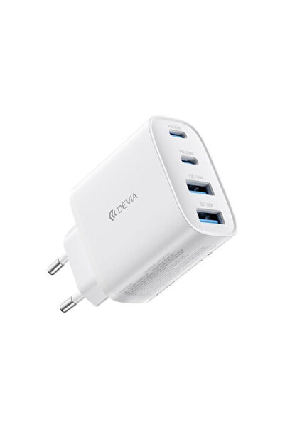 Devia Φορτιστής Χωρίς Καλώδιο με 2 Θύρες USB-A και 2 Θύρες USB-C, Παροχή Ισχύ...