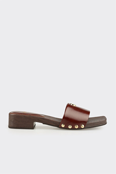 Elle Shoes Taba Deri Kadın Terlik