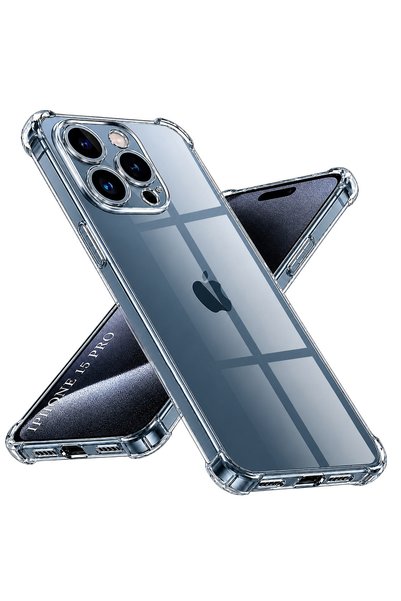 Techsuit Case for iPhone 15 Pro, Shockproof Clear Silicone, shockproof protec...