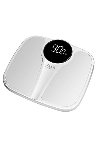 adler Cântar de baie AD 8172w, Capacitate maximă 180 kg, Calcul IMC (Alb)
