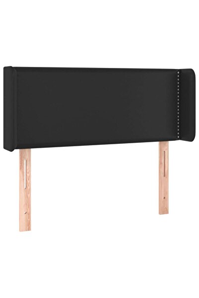 vidaxl Tăblie de pat cu aripioare negru 103x16x78/88cm piele ecologică