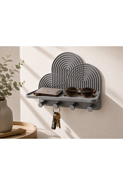 farist Boho Bohemian Rainbow Wall Key Holder and Organizer Rack |   Modern De...