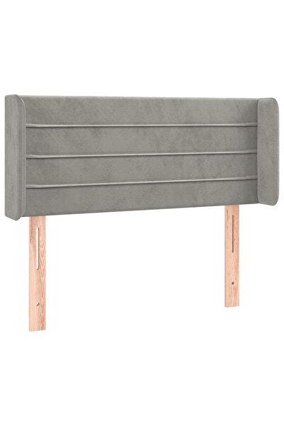vidaxl Light grey winged headboard 93x16x78/88 cm Velvet