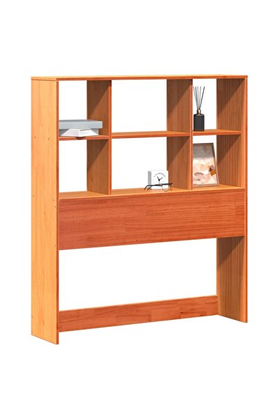 vidaxl Headboard with storage, waxed brown, 100 cm, solid pine wood