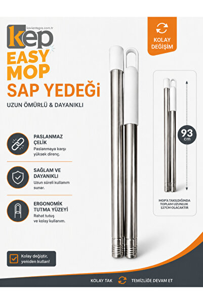 KEP Easy Mop 93 Cm Yedek Sap Metal Temizlik Sapı Mop Sapı
