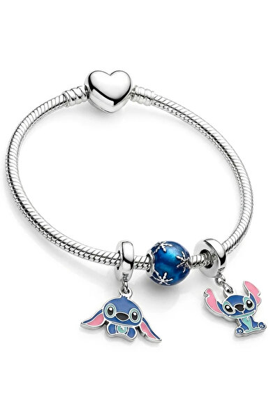 MakeWell Stitch Kalp Kilitli Çelik Charm Bileklik