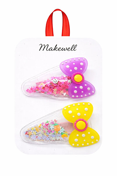 MakeWell Purple Yellow Bow Transparent Watercolor Buckle