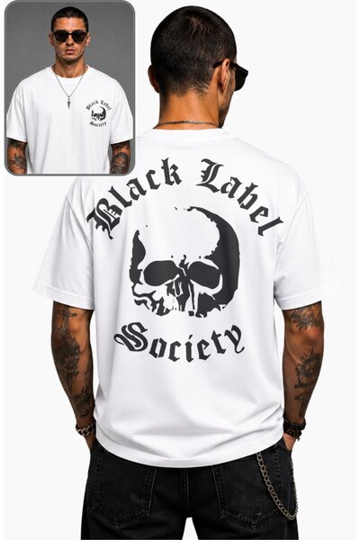 Fuddy Moda Tricou unisex cu imprimeu craniu Black Label Society, tricou supra...