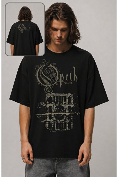 Fuddy Moda Μπλουζάκι Unisex Oversize με στάμπα της ροκ μπάντας Opeth και λαιμ...