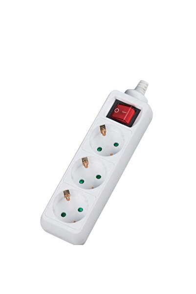 ALFA ONE Πολύπριζο V03BK Alfaone 3 Θέσεις με διακόπτη 3x1 5mm 3m Λευκό