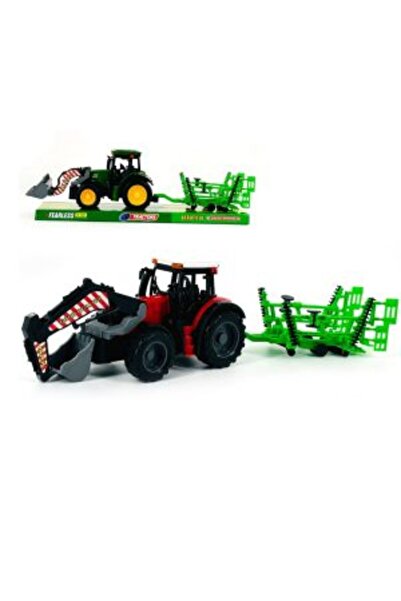CasaDesteapta.ro Jucarie Tractor agricol cu cupă și grapă cu discuri 46cm,