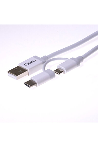 OSIO OTU-495W Καλώδιο USB σε micro USB & USB TYPE C με αντάπτορα – 1 m