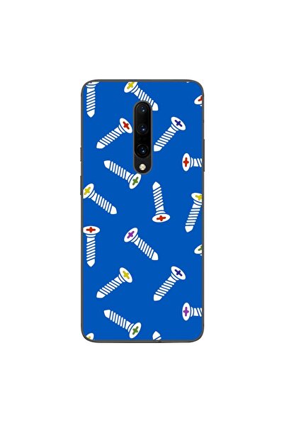 OEM Калъф, съвместим с OnePlus 7 Pro, силиконов гел TPU модел с шарка на винтове