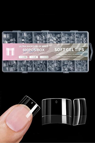 ERHCE Soft Jel Kısa Tips 600'lü 12 Boy Ultra Short Küt French Uyumlu