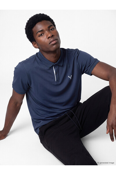 LC Waikiki Nevavm Men's Sports T-Shirt with Polo Collar and Embroidery