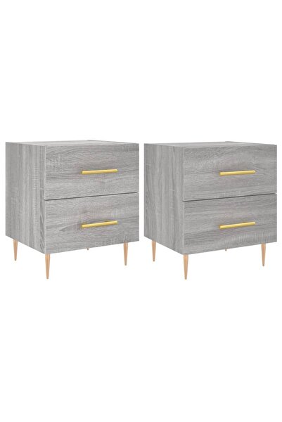 vidaxl Noptiere, 2 buc., gri sonoma, 40x35x47,5 cm, lemn compozit