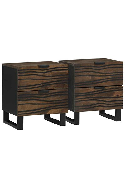 vidaxl Dulap de noapte cu sertar 2 pcs castan 40 x 33 x 46 cm