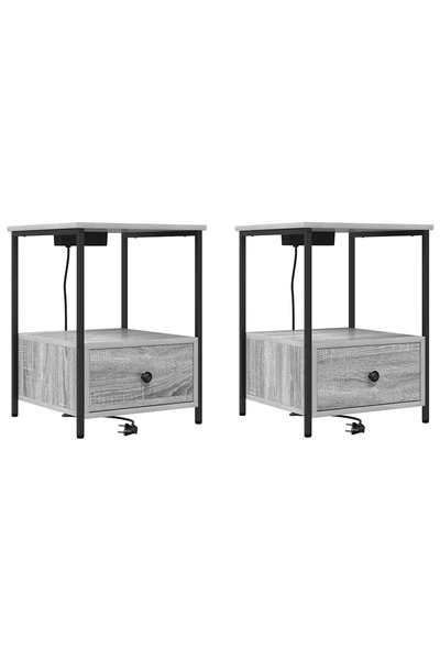 vidaxl Dulap de noapte 2 pcs Gri Sonoma 42 x 41 x 56 cm Lemn compozit