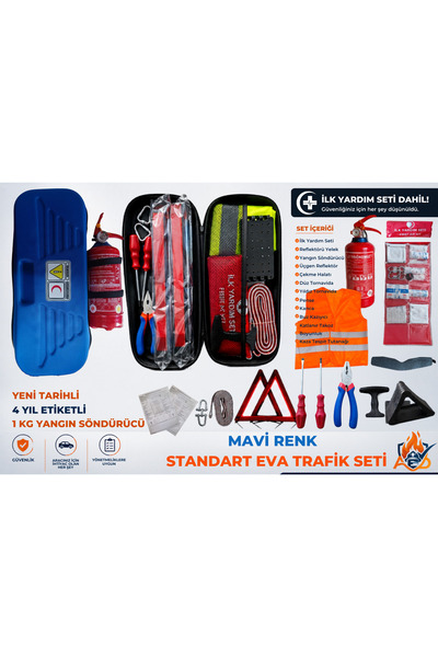 TRAFİKSETİ AED Yangın Standart Eva Trafik Seti (MAVİ)
