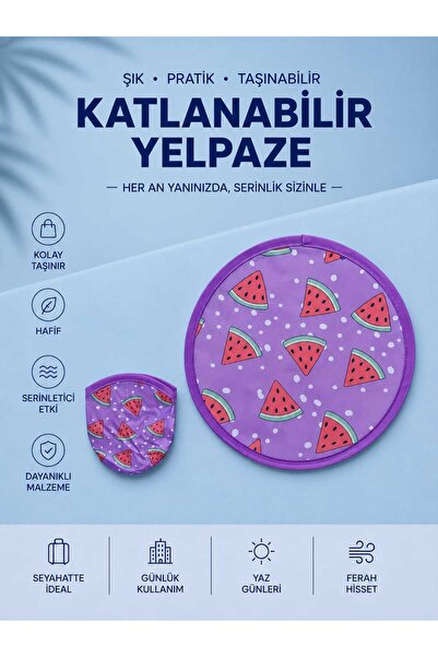 RoseCo00 Katlanabilir Kolay Taşınabilir Yuvarlak Yelpaze
