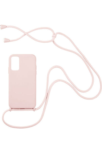 Other Sonique Carryhang Πίσω Θήκη Σιλικόνης 0.5mm με Λουράκι Ροζ (Galaxy A03s)