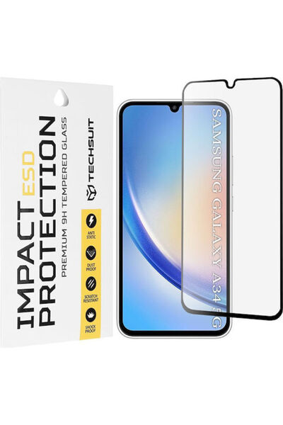 Techsuit Πίσω Κάλυμμα από Σκληρυμένο Γυαλί Μαύρο (Galaxy A34)