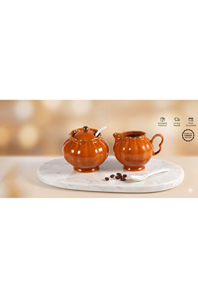 Ursword Premium Ceramic Sugar Bowl and Milk Jug Set, 266 ml / 236 ml, with Li...