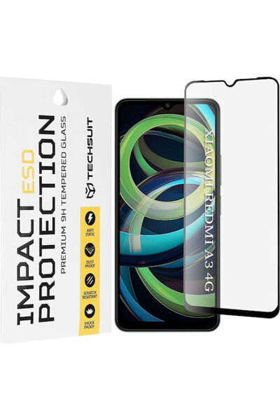 Techsuit Πίσω Κάλυμμα από Σκληρυμένο Γυαλί Μαύρο (Redmi A3)