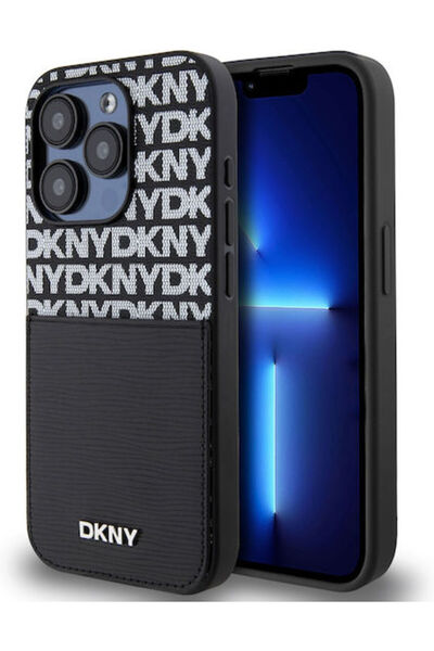 Dkny Επαναλαμβανόμενο Σχέδιο Πίσω Κάλυμμα Συνθετικό Δέρμα / Δέρμα Μαύρο (iPho...