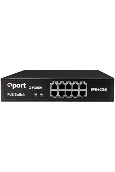 Yıldızan Tamgün Qport Q-Poe8M 8 Ports 10/100 + 2 Ports 10/100/1000 Uplink Poe...
