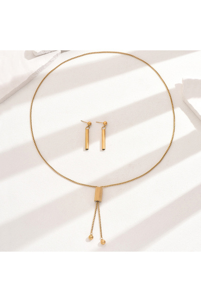 OEM Necklace and earrings Top Bottom Set , 18K gold plated