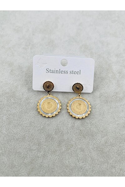 Bozhi Earrings Steel Gold Business Woman Style